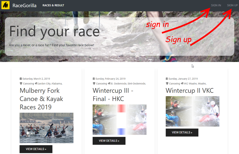 RaceGorilla Homepage